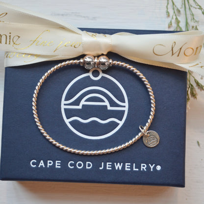 SS Twist 2 Bead Bracelet SB5409-70