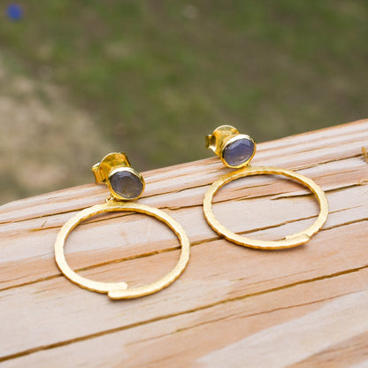 18k Vermeil Labradorite Dangle Earring PE129-66/LO
