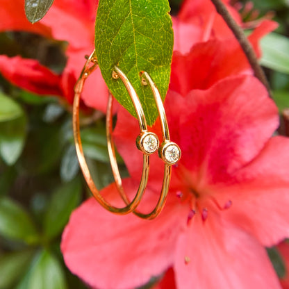 14kY .14ct Diamond Bezel Hoop SC55006064