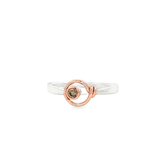 SS/RG .10ct Champagne Dia Saratoga Ring RI34240-7