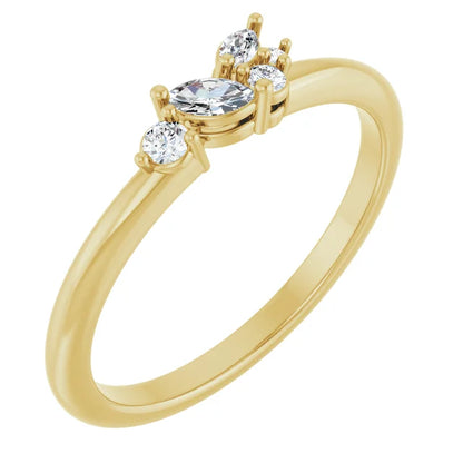 14kY 1/6cttw Diamond Stackable Ring 124079-7