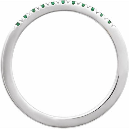 SS Stackable LAB Emerald Ring 689237