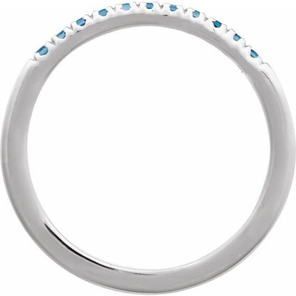 SS Stackable Blue Topaz Ring 689237