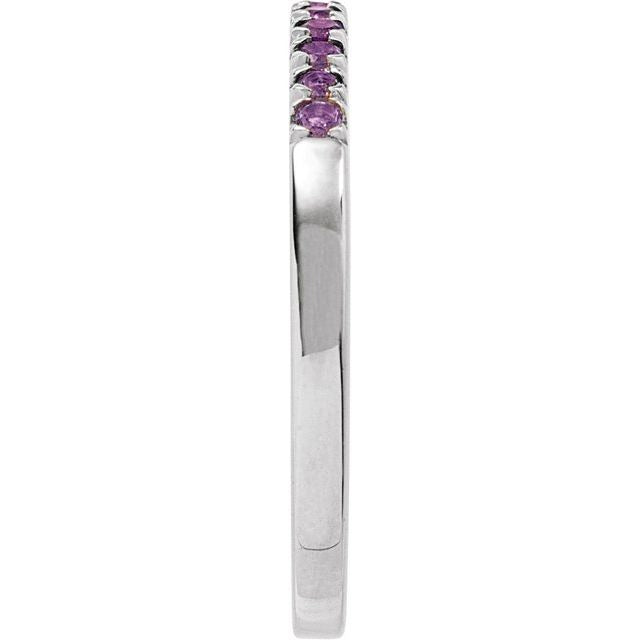 SS Stackable Amethyst Ring 689237