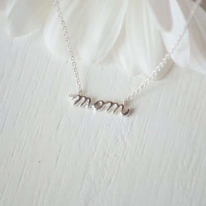 SS Mom Script Necklace 87396-18
