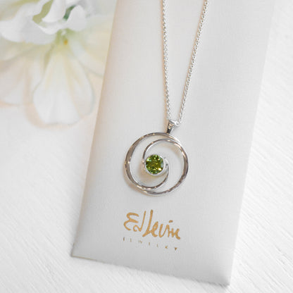 SS Tide Pool Necklace w/ Peridot PE30712FP-18
