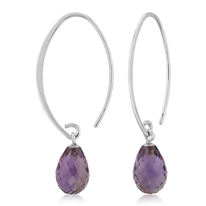 SS Amethyst Simple Sweep Earring 13462AM-SS
