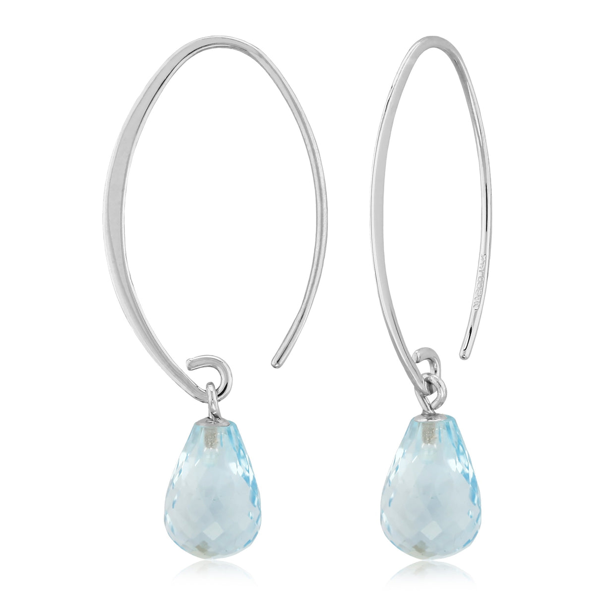 SS Blue Topaz Simple Sweep Earring 13462BT-SS