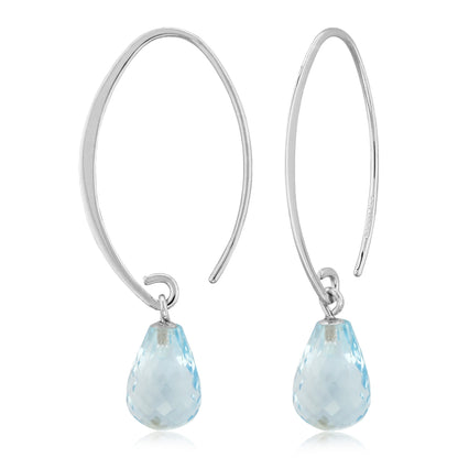 SS Blue Topaz Simple Sweep Earring 13462BT-SS