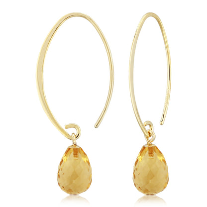 14kY Citrine Simple Sweep Earring 13462CI