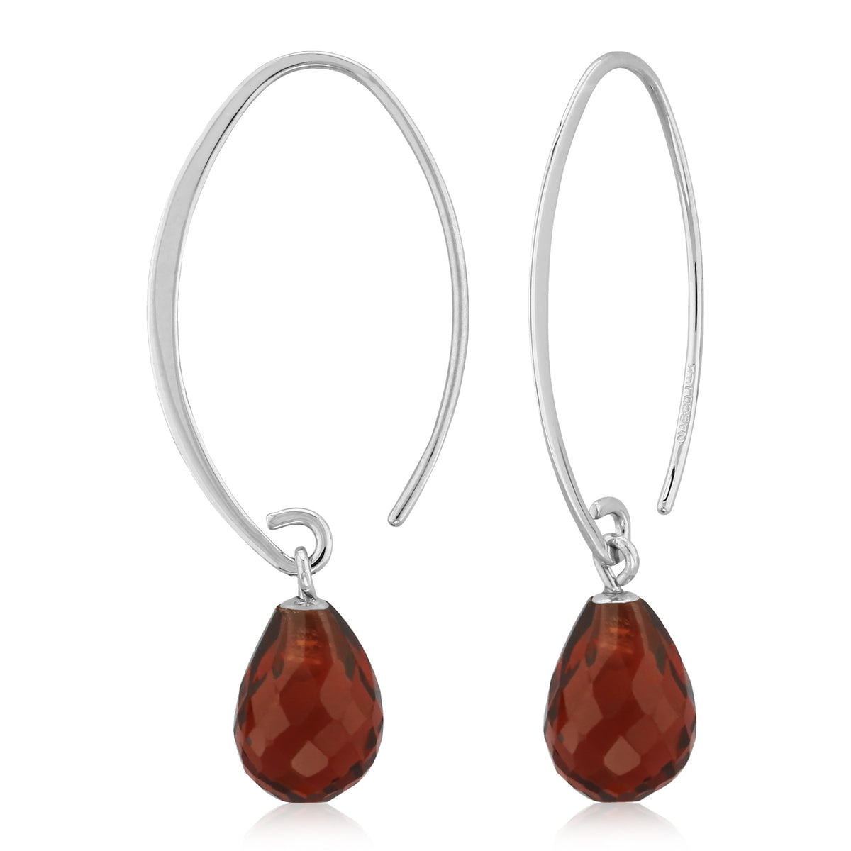 SS Garnet Simple Sweep Earring 13462GA-SS