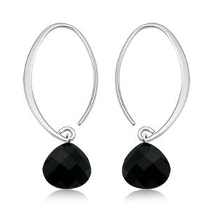 SS Onyx Simple Sweep Earring 13462OXF-SS