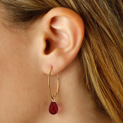 14kY Ruby Simple Sweep Earring 13462RU