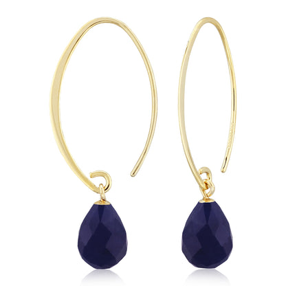 14kY Sapphire Simple Sweep Earring 13462SA