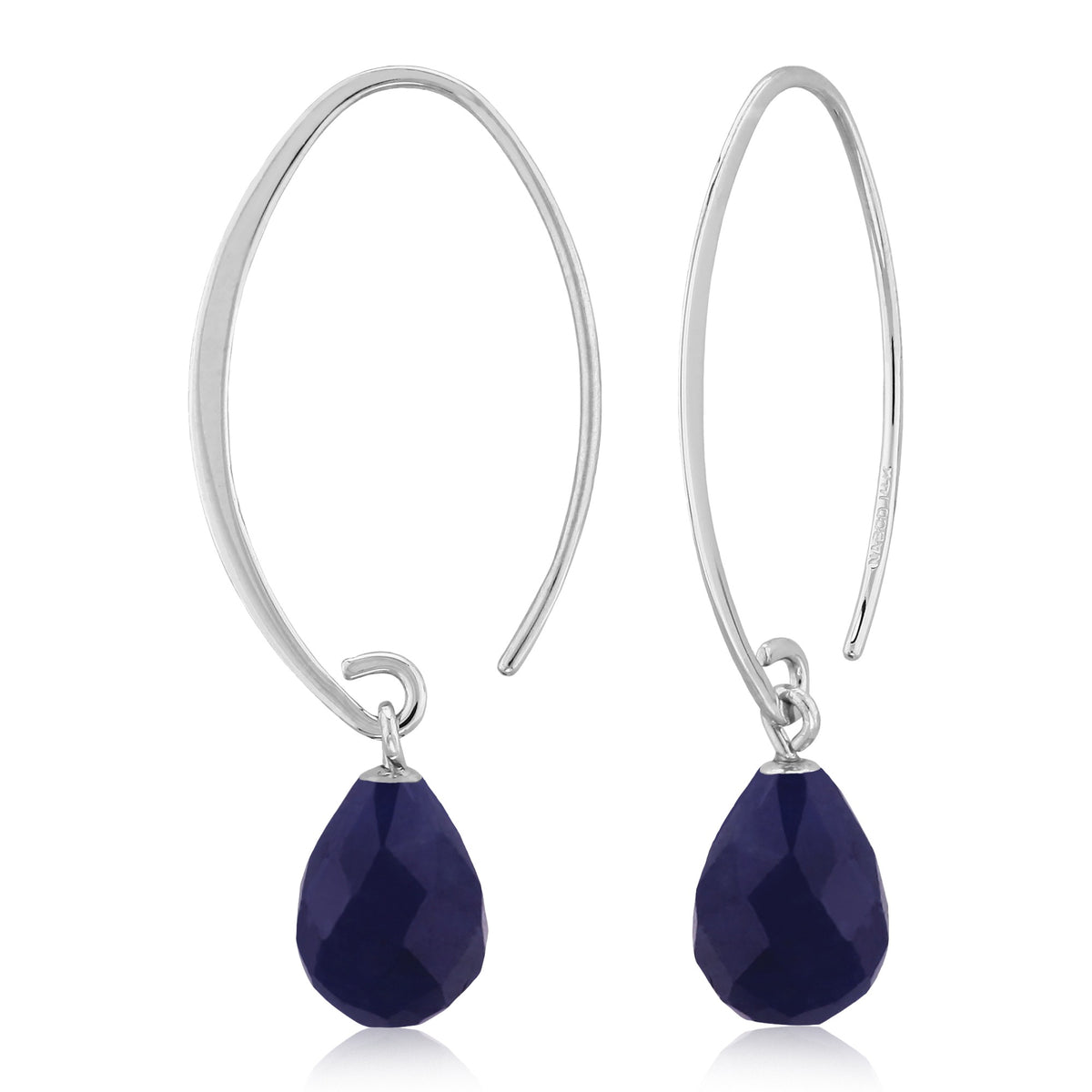 SS Sapphire Simple Sweep Earring 13462SA - SS