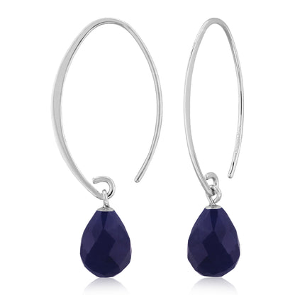 SS Sapphire Simple Sweep Earring 13462SA - SS