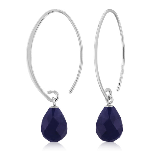 SS Sapphire Simple Sweep Earring 13462SA - SS