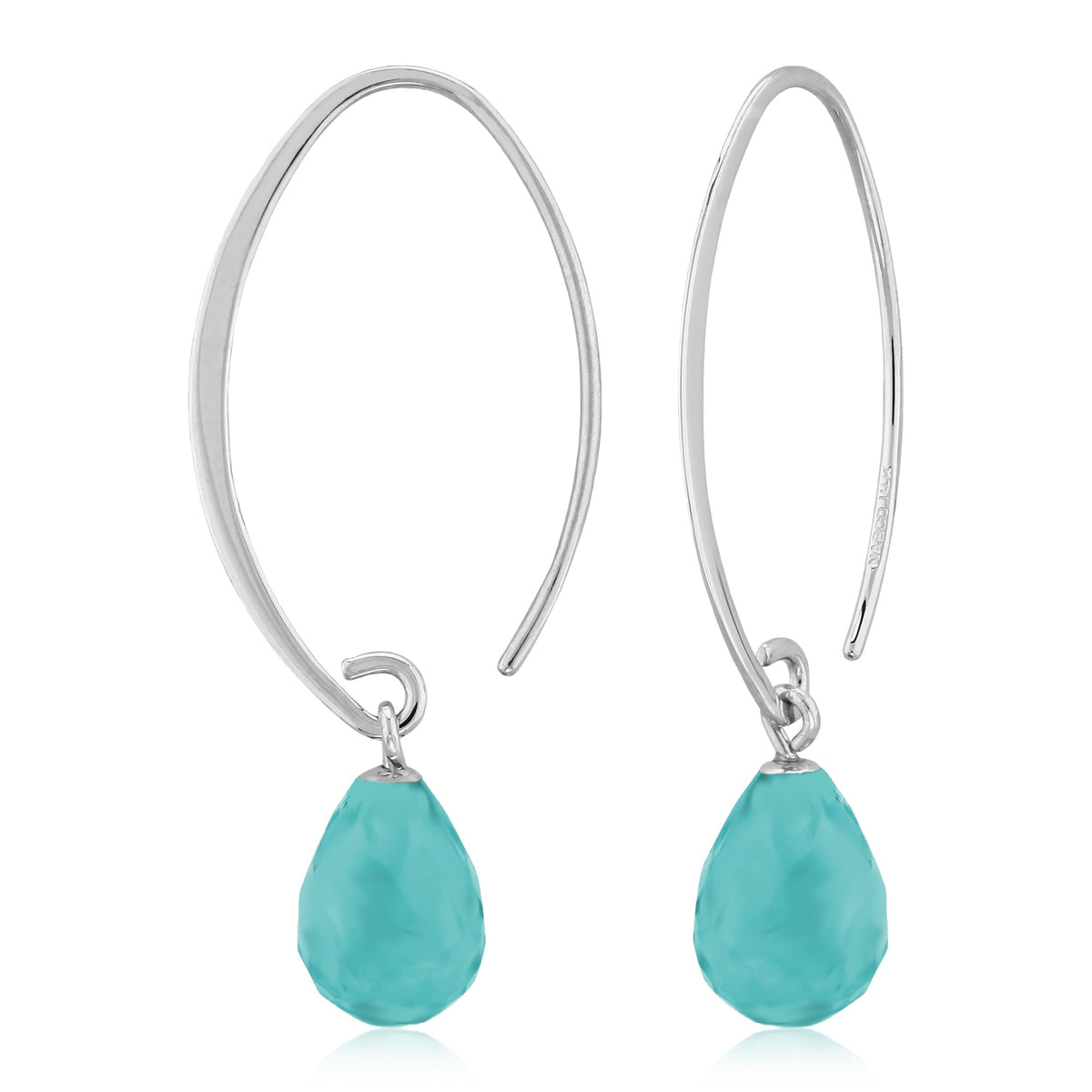 SS Turquoise Simple Sweep Earring 13462TQF-SS