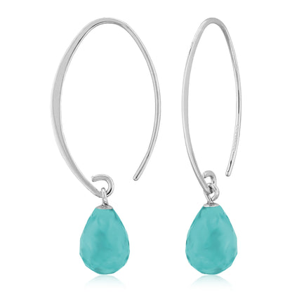 SS Turquoise Simple Sweep Earring 13462TQF-SS