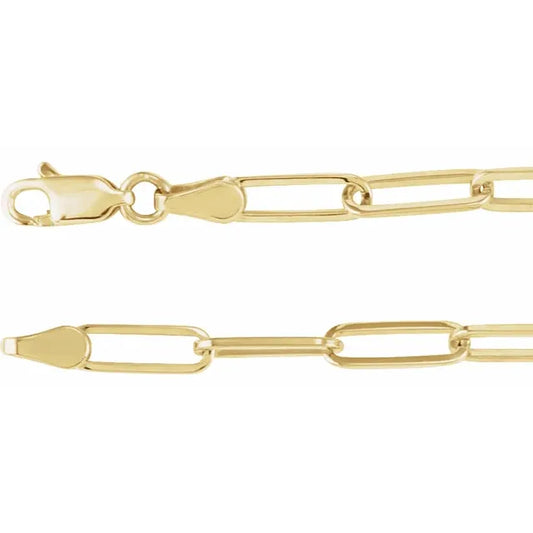 14kY 3.85mm Paperclip Chain CH1095
