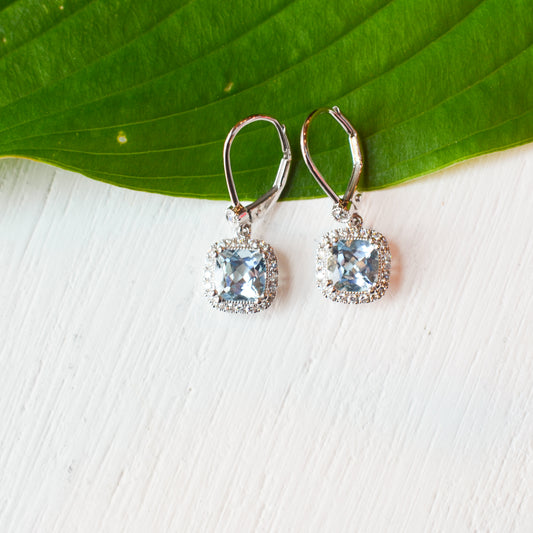 14kW 1.89cttw Aqua .31cttw Diamond Earring MAE17955CAQ