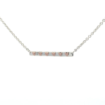SS 6 Heart Bar Necklace NE16011HR6