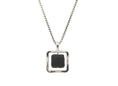 SS Zenith Black Onyx Necklace PE77012B-18