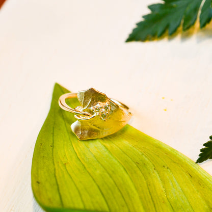 14kY .10ct Dia Leaf Ring LR5099Y45JJ - 6.5