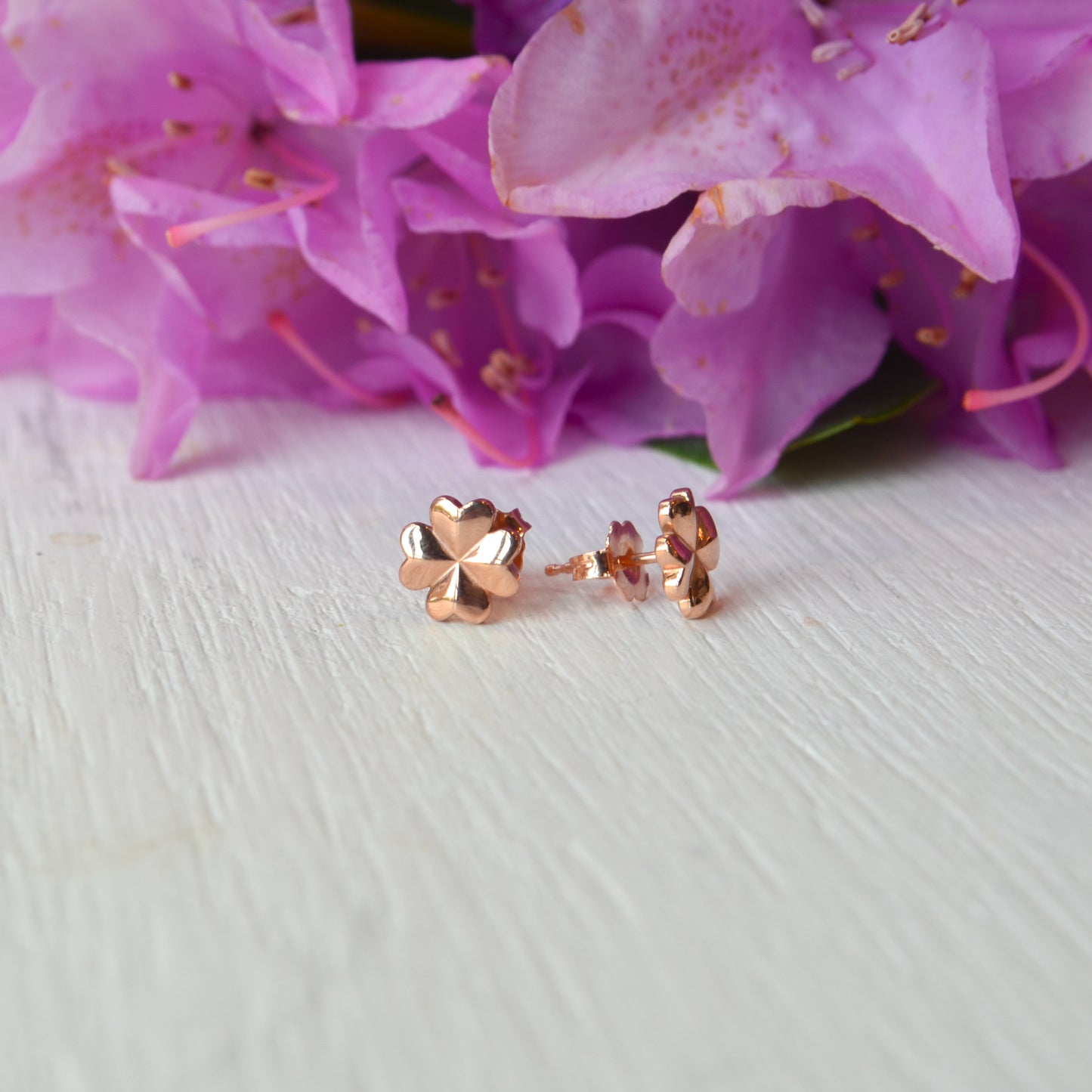 14kR 8mm Four Leaf Clover Stud 88814