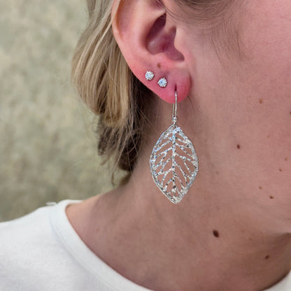 SS Dangle Leaf Earring SE04FLA