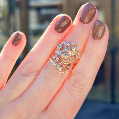 14kR .10ct Champagne Diamond Saratoga Ring RI34220-7