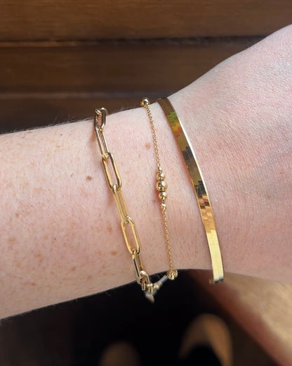 14kY Hollow Paperclip Bracelet TB4678Y4JJJ-7