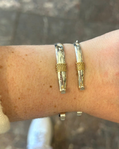 SS/YG Wide w/Rope Bracelet ZB5421-70