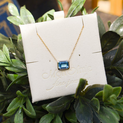 14kY 2.08ct Blue Topaz Necklace SC36214773