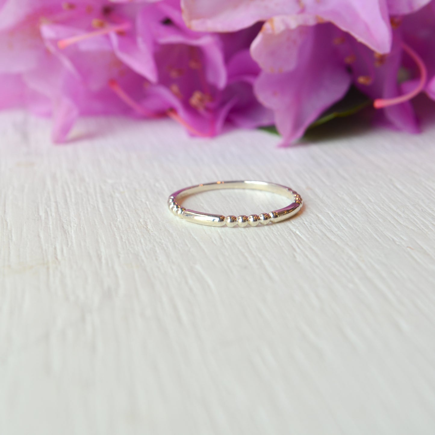 SS Beaded Stackable Ring 51779 - 7.5
