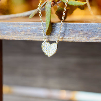 14kY .11cttw Diamond Heart Necklace N- 0086-D