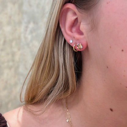 14kR 8mm Four Leaf Clover Stud 88814