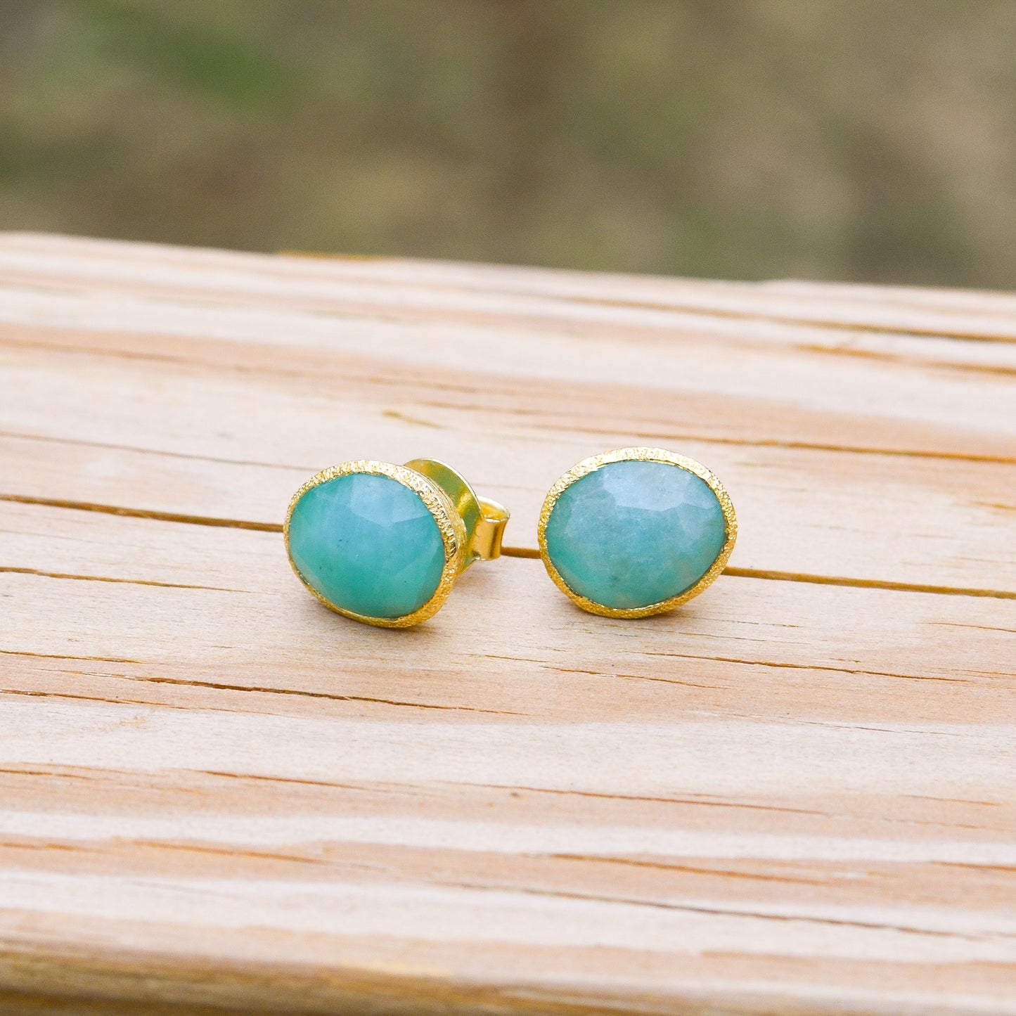 18k Vermeil Amazonite Stud PE129-2963AZO