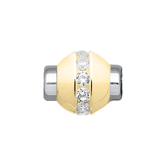 SS/YG .33cttw Diamond Bead ZR5634
