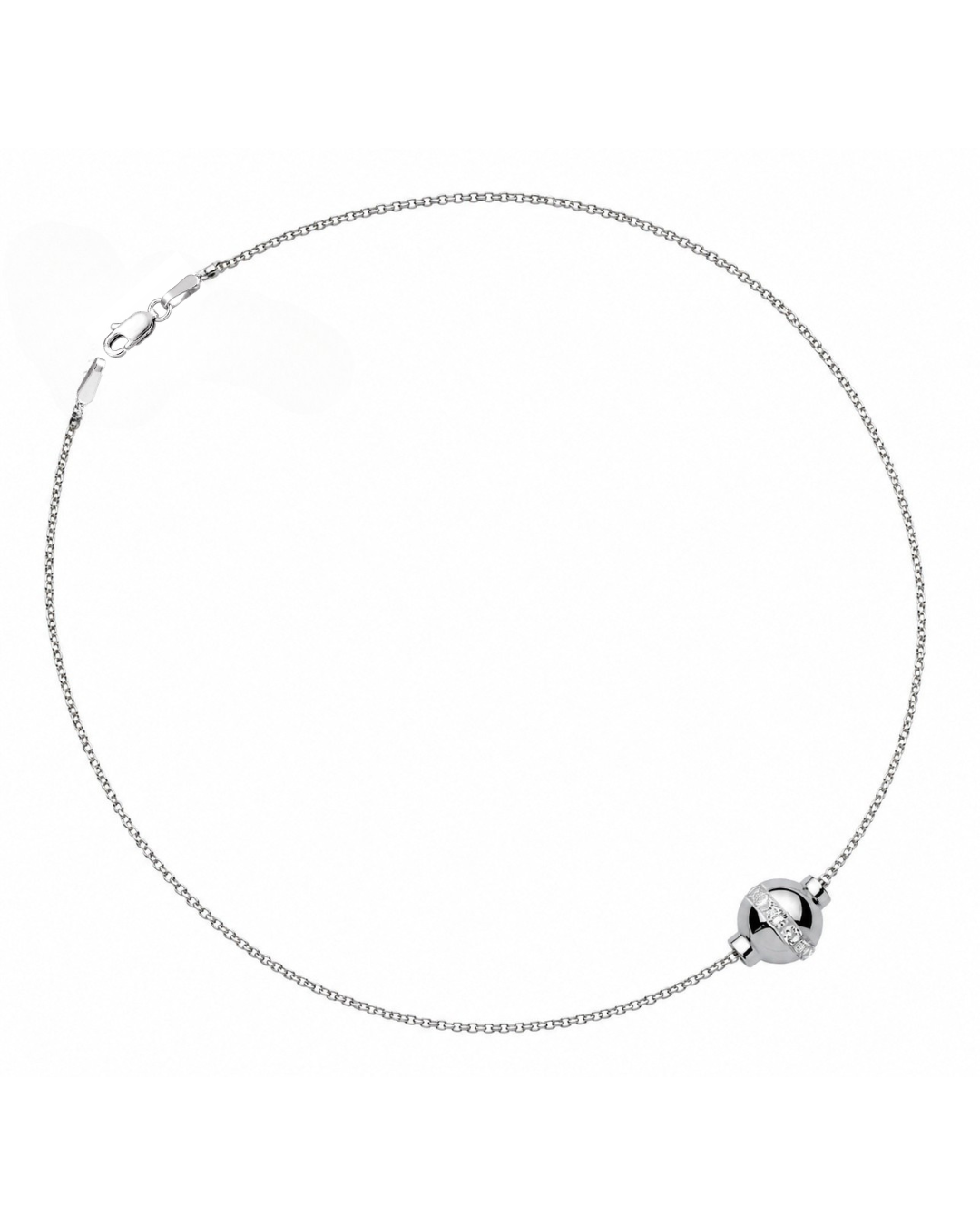 SS CZ Bead Anklet SR5462 CH1020 - 9"