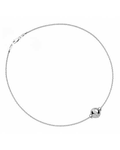 SS CZ Bead Anklet SR5462 CH1020 - 9"