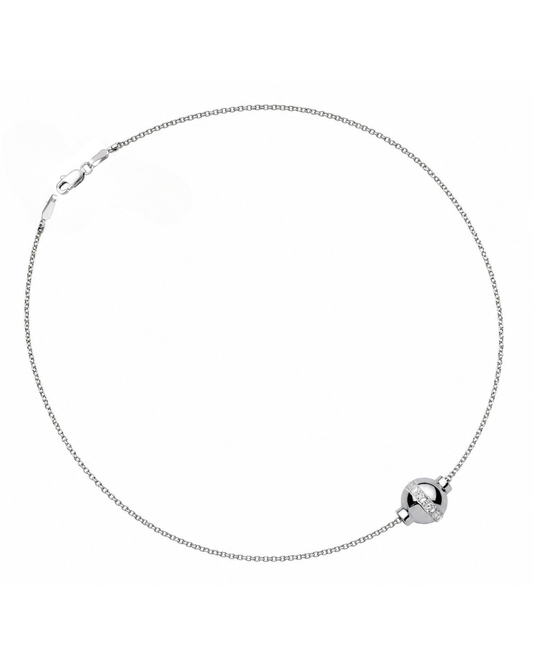 SS CZ Bead Anklet SR5462 CH1020 - 9"