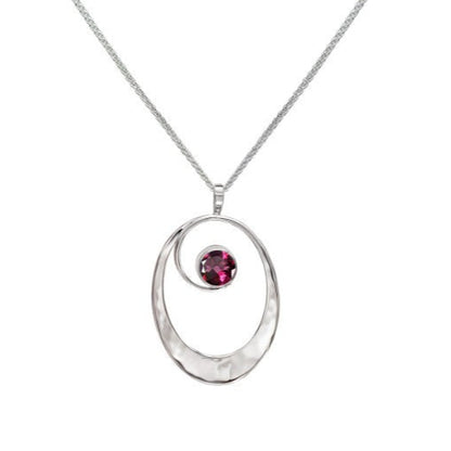 SS Rhodolite Garnet Sophia Necklace PE71612RG-18
