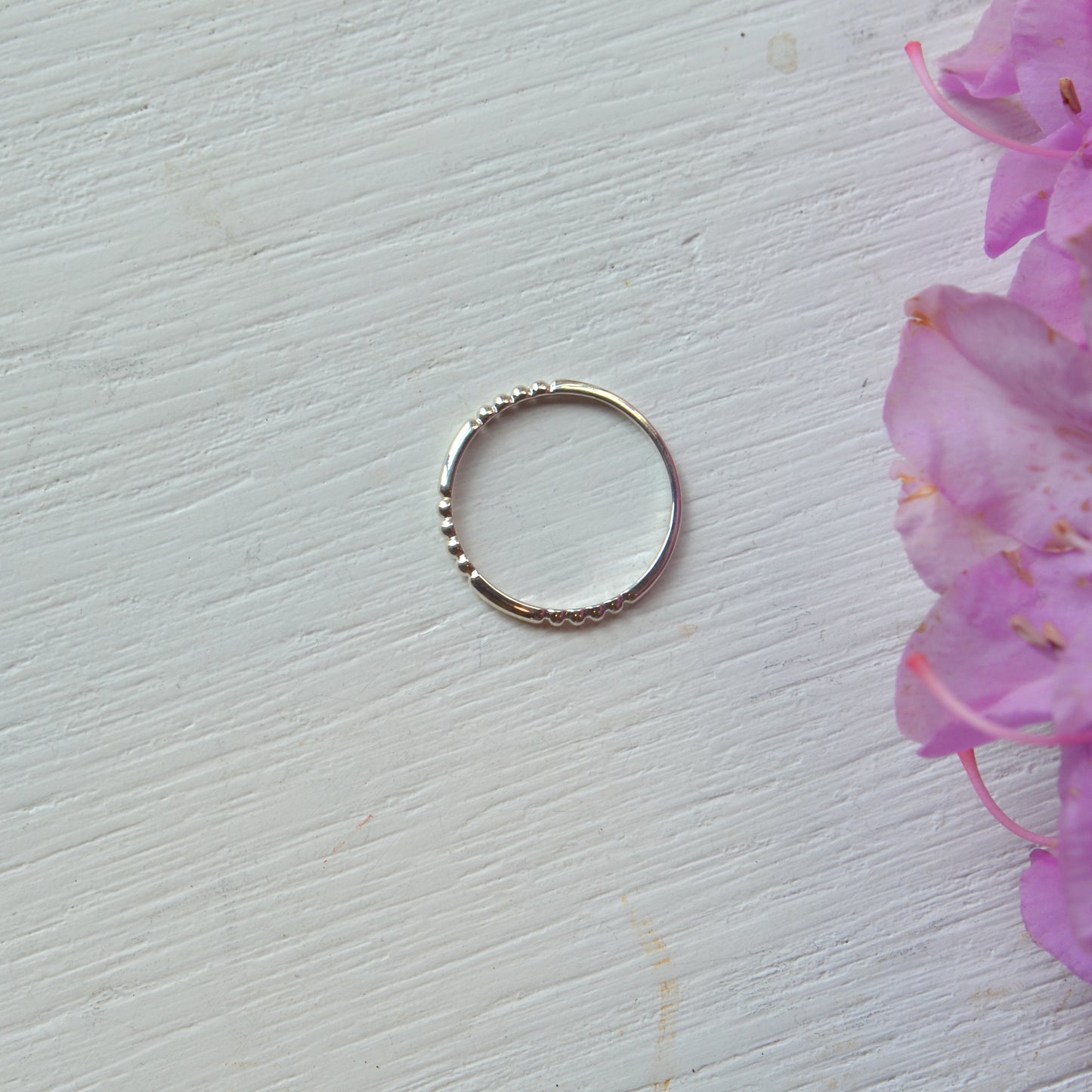 SS Beaded Stackable Ring 51779 - 7.5