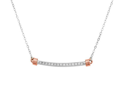 SS/RG .30cttw Dia Signature Necklace NE16642RD- 18