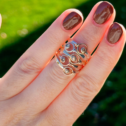 14kR .10ct Champagne Diamond Saratoga Ring RI34220-7