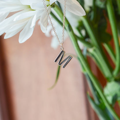 SS "M" Initial Necklace 87237-18