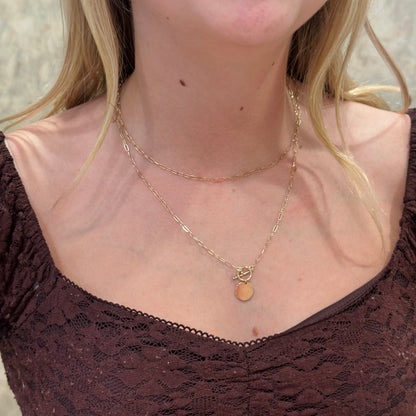 14kY Round Disc Toggle Necklace 88593
