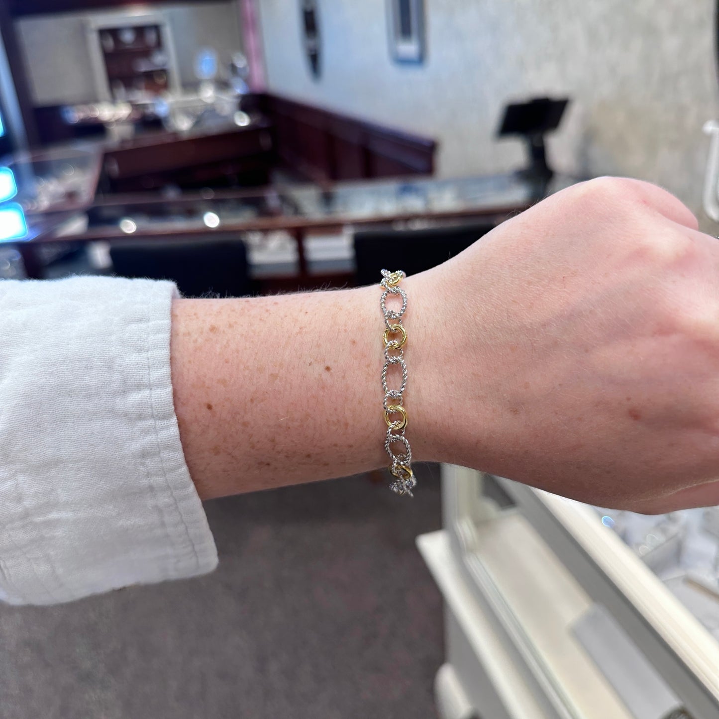 SS/18kY Italian Cable Open Link Bracelet SILC18102-0750