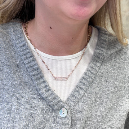 14kR .26cttw Diamond Paperclip Necklace SC55023561 - 18"
